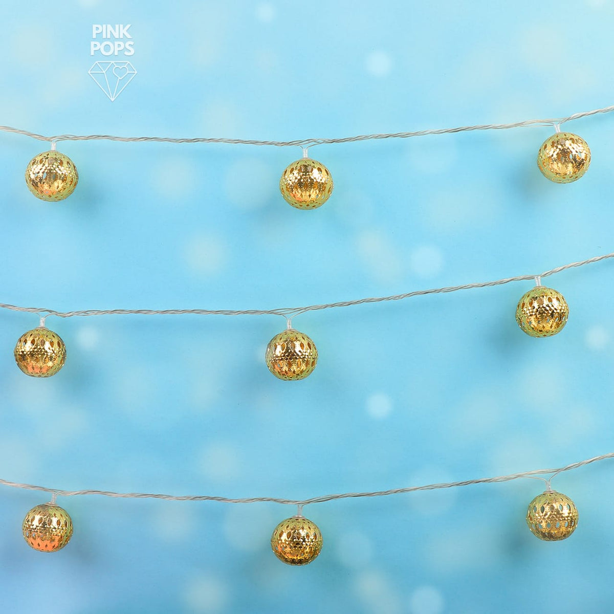 Golden Balls Fairy Lights pinkpops.pk