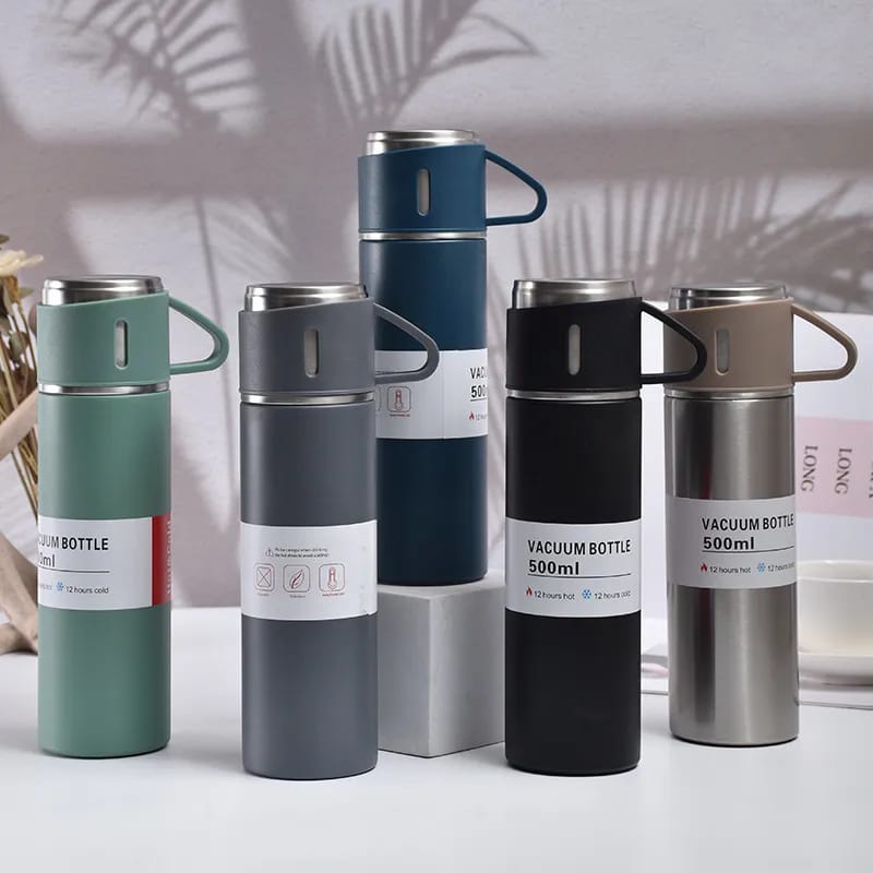 Stainless Steel Vacuum Thermal Flask Set pinkpops.pk