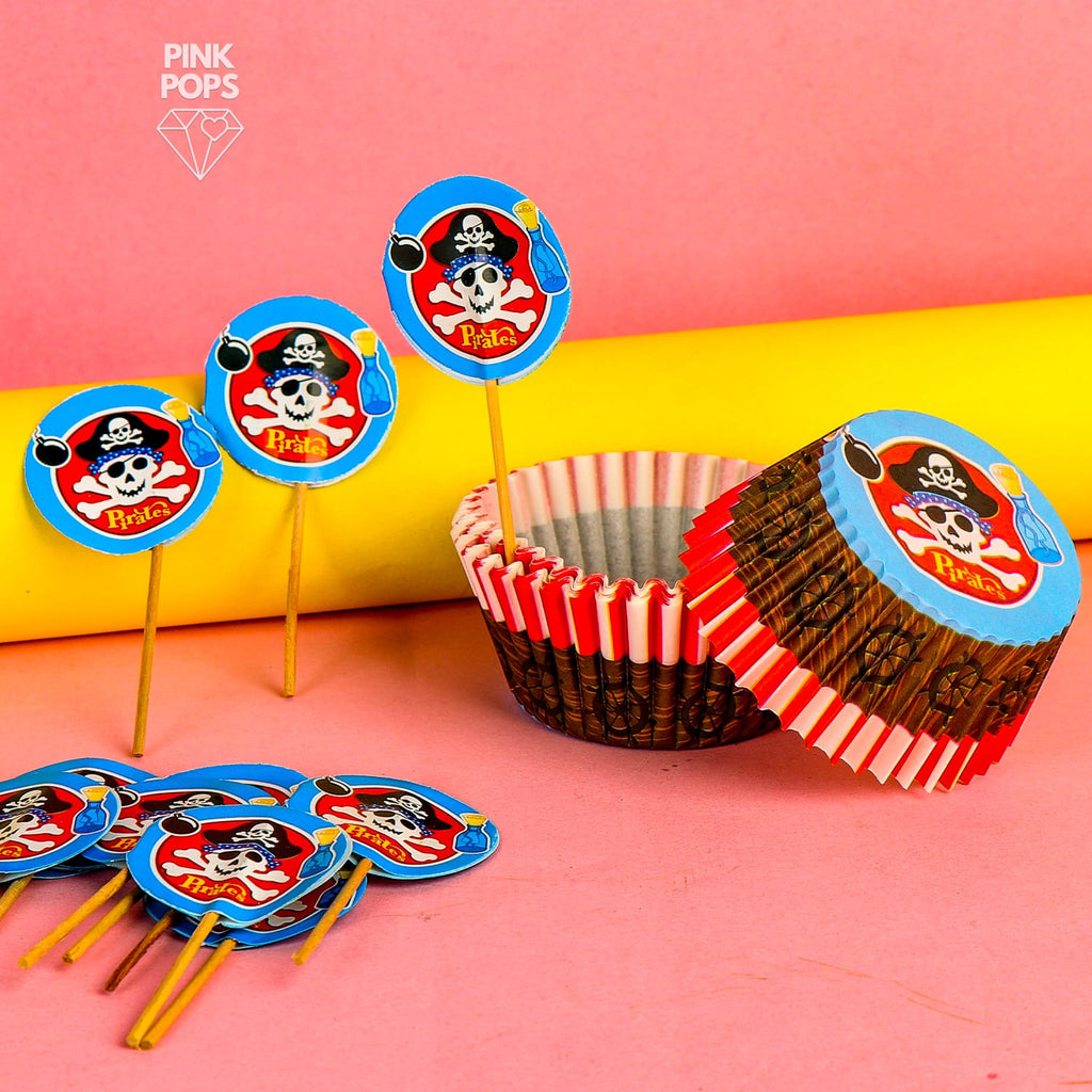 Pirate 12 in 1 Cup Cake Molds & Toppers