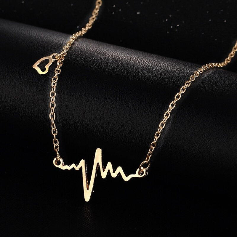 Rose gold deals heartbeat necklace