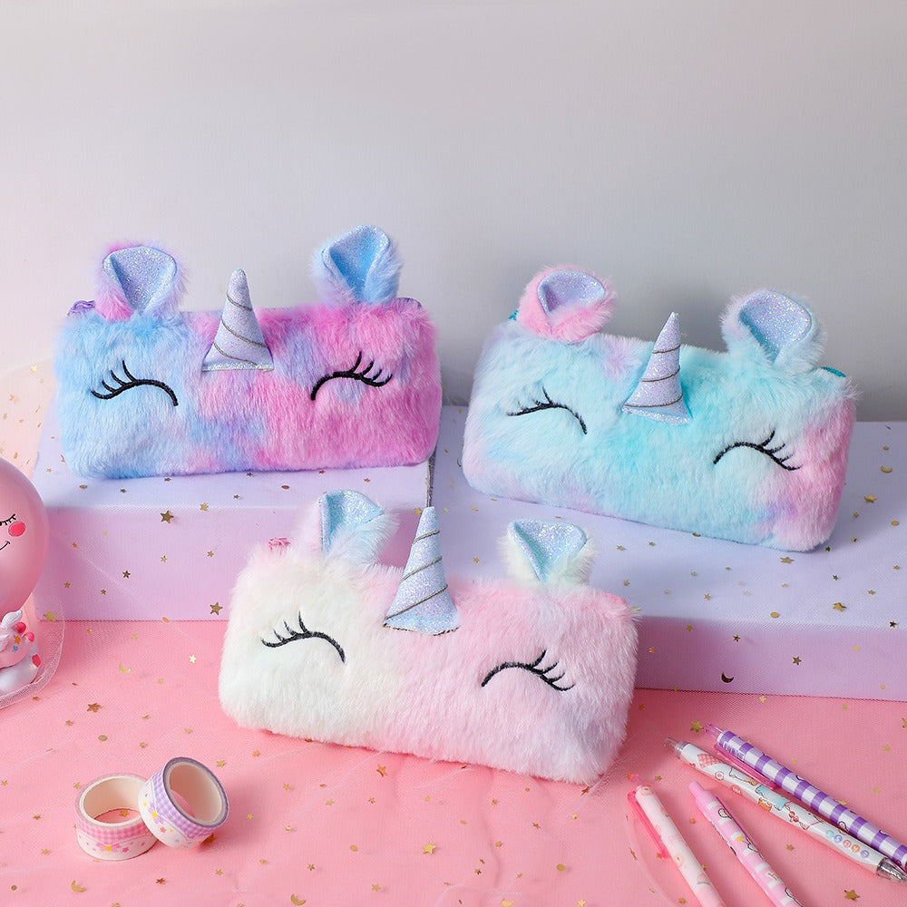 Cosmetic Bag Unicorn Plush Pencil Case Plush Pencil Pouch/Bag