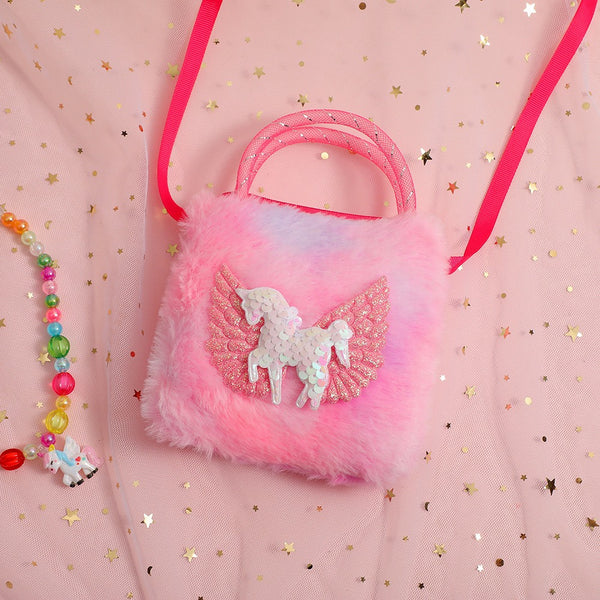 Flying Unicorn Rainbow Plush Bag