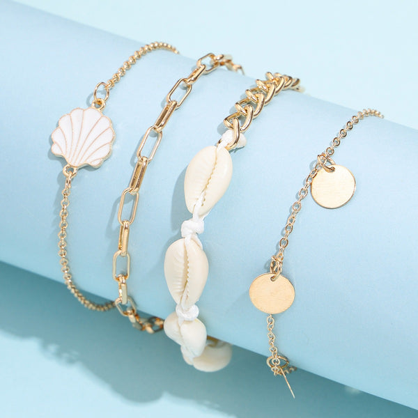 Sea Shell Anklets - Set of 4