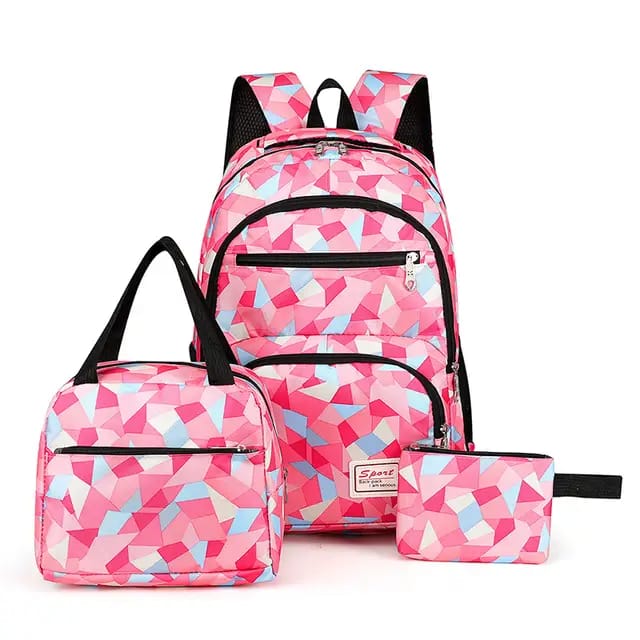 3 in 1 Pink Allover Printed Sport Backpack