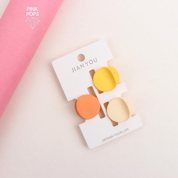 Round Pastel Color Mini Hair Claw
