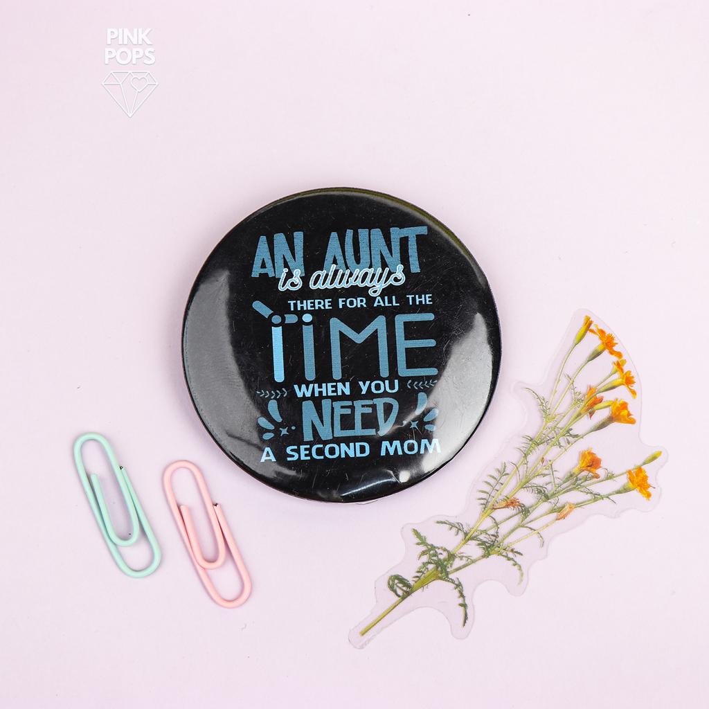 Black Written Quotes Acrylic Pin