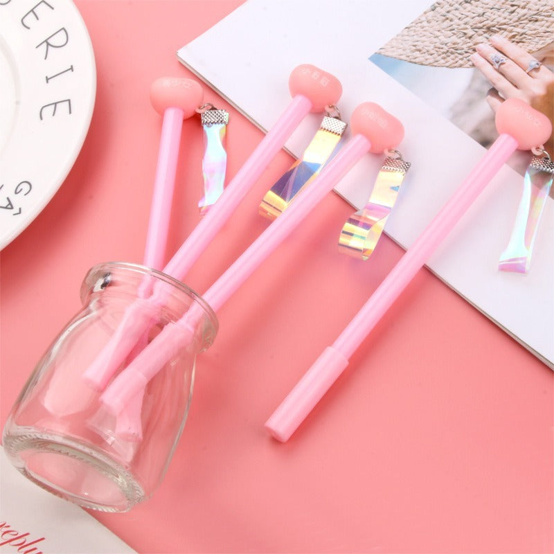 Baby Pink Heart Aesthetic Gel Pens