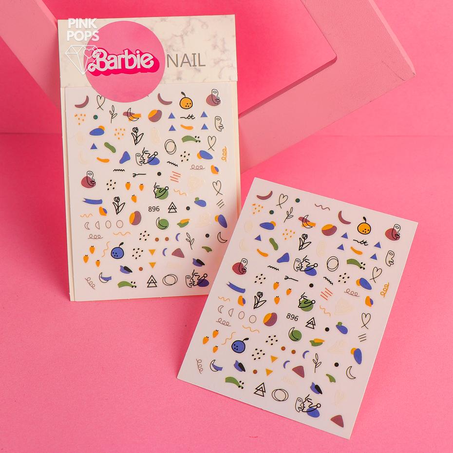 barbie fruit shape nail art stickers - Pink Pops