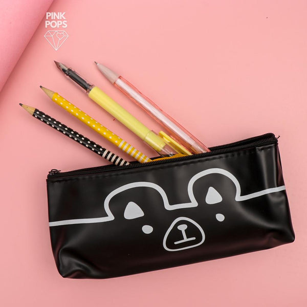 Black Pu Leather Pouch