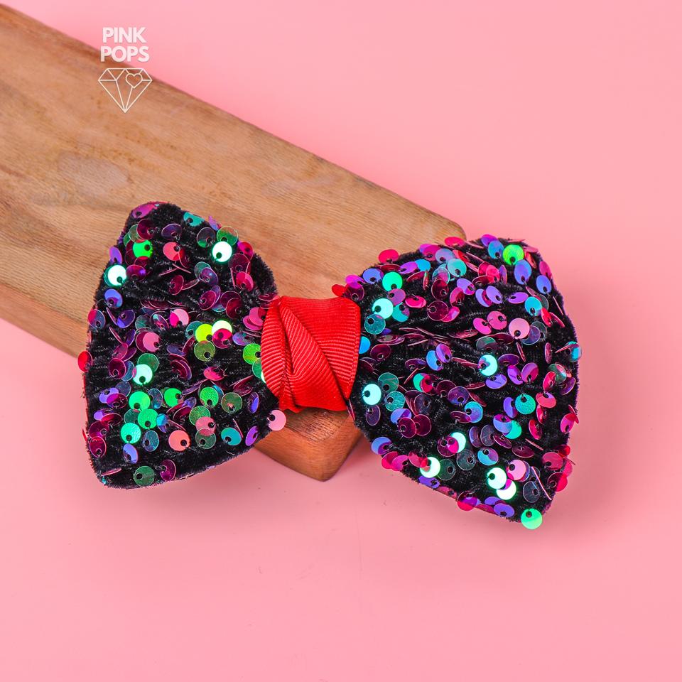 Majestic Sequin Bow Hair Clip