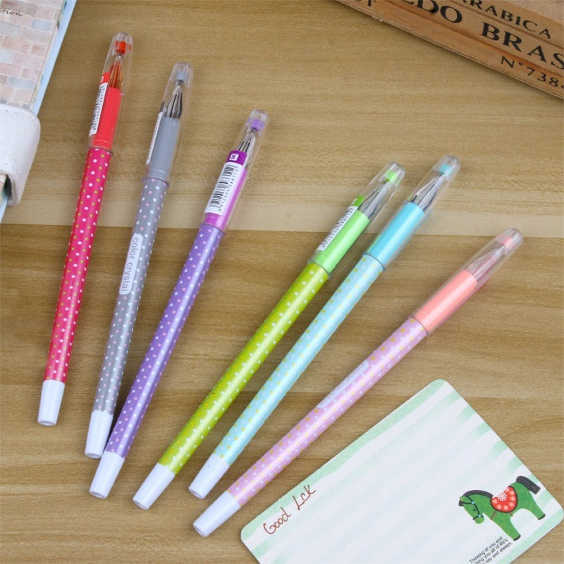 Color Crystal Dotted Gel Pen Set of 6