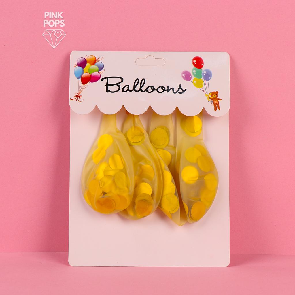 Gold Confetti Filled Balloons