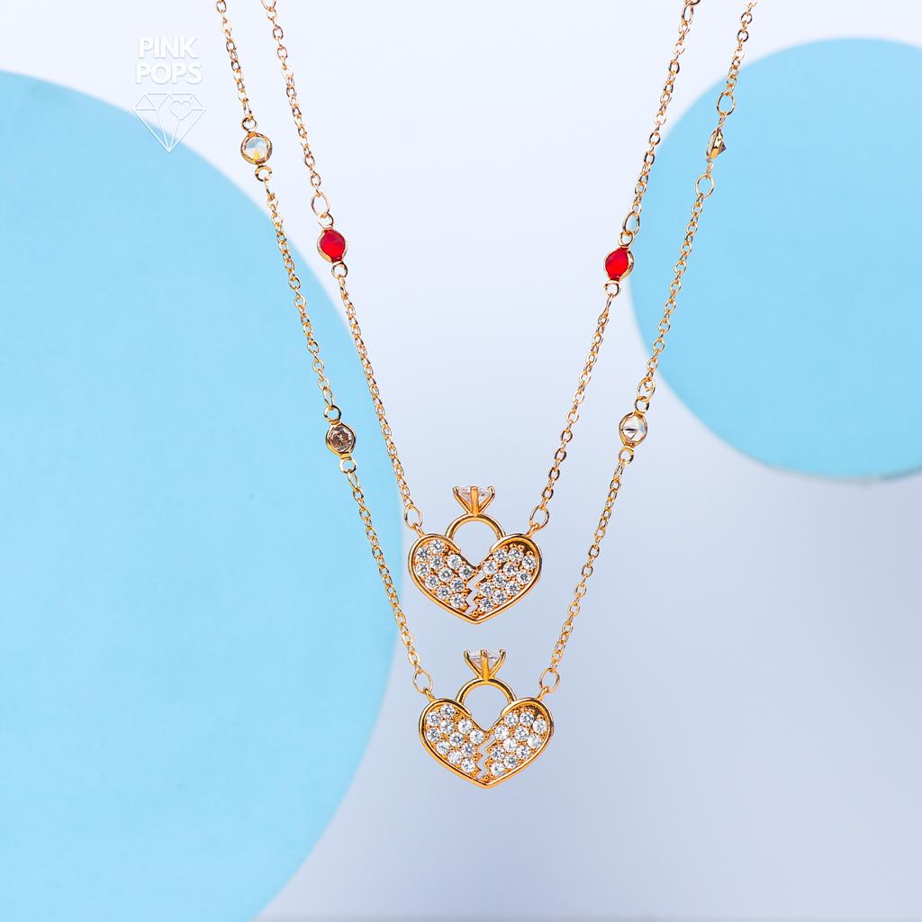 Diamond Faux Stone Heart Necklace