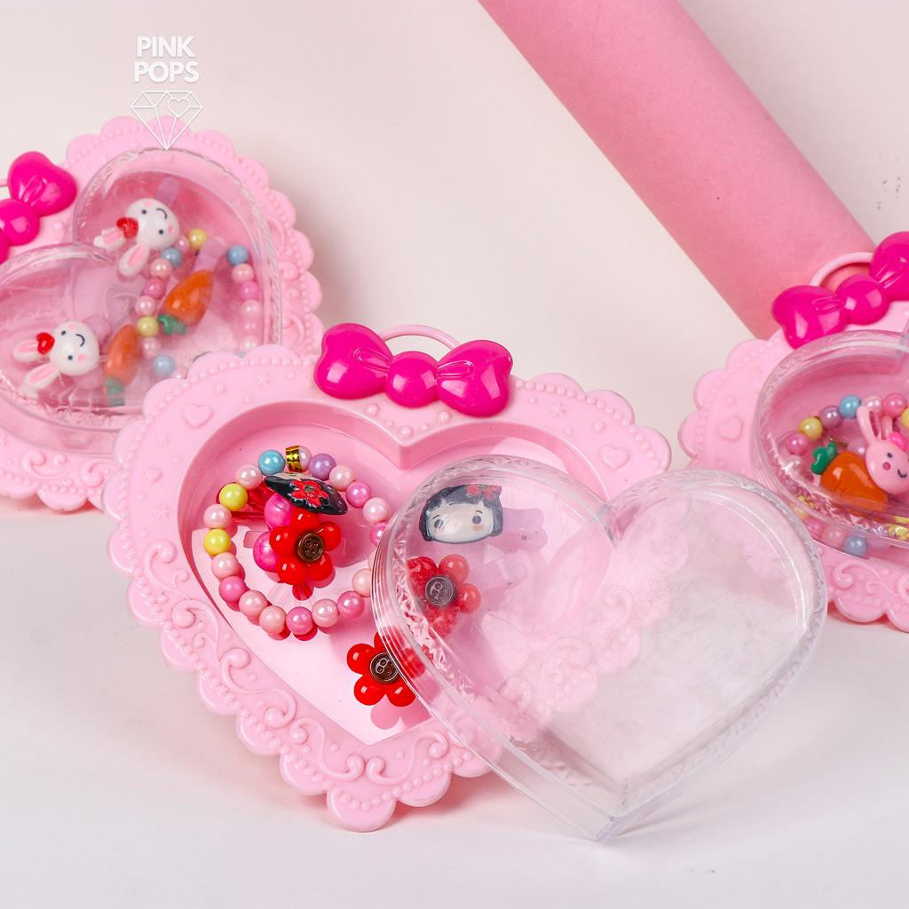 Elegant Pink Heart Kids Hair Accessories