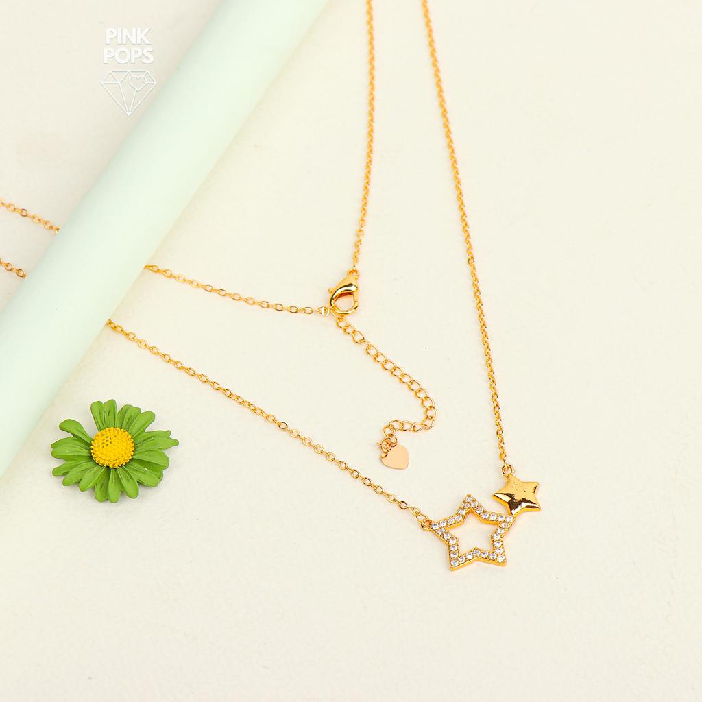 Golden Star Faux Stone Necklace