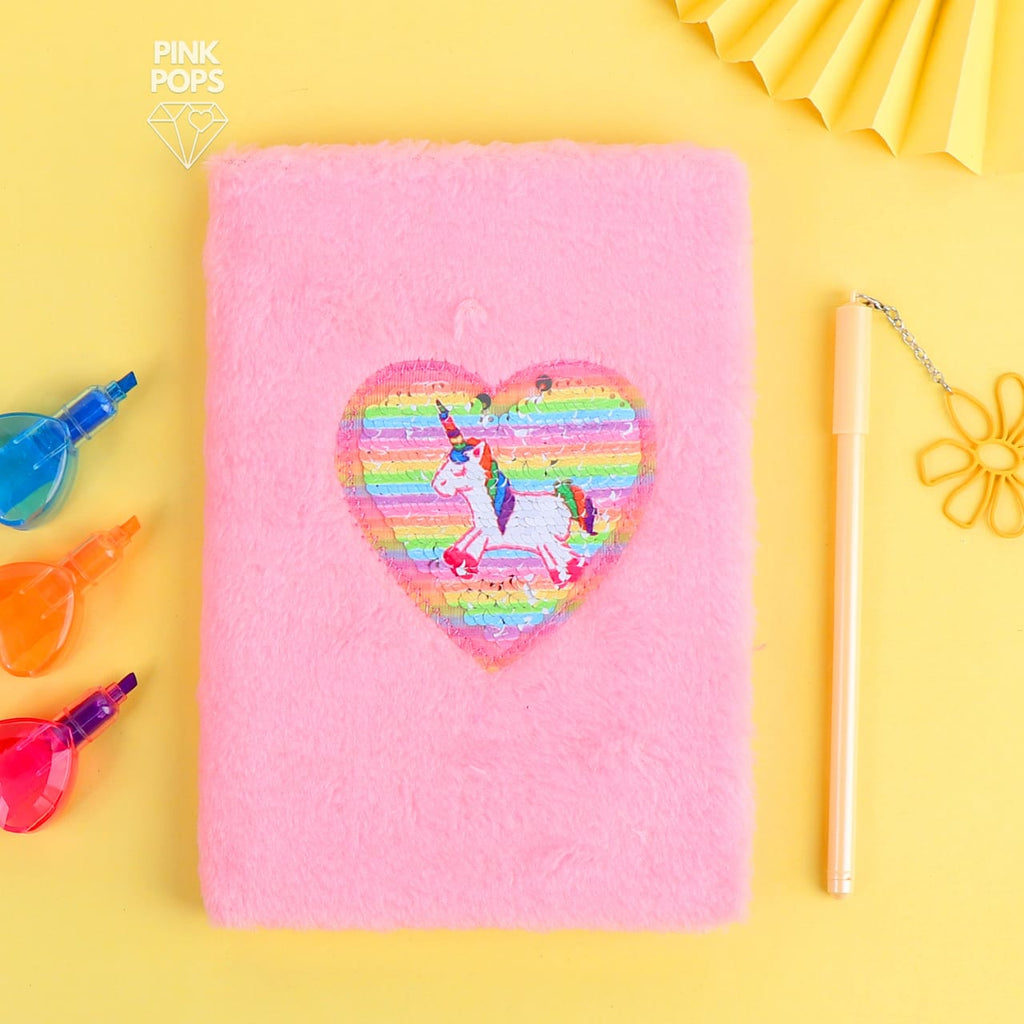 Plush Heart Unicorn Diary