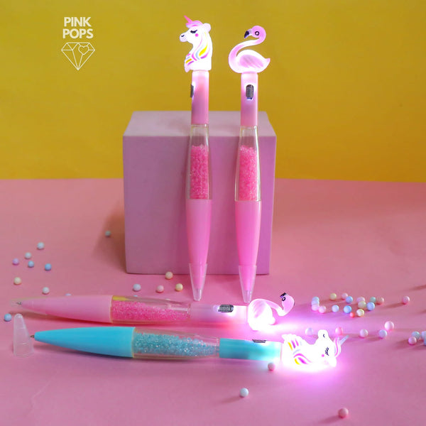 Pink Unicorn & Flamingo Gel Pen