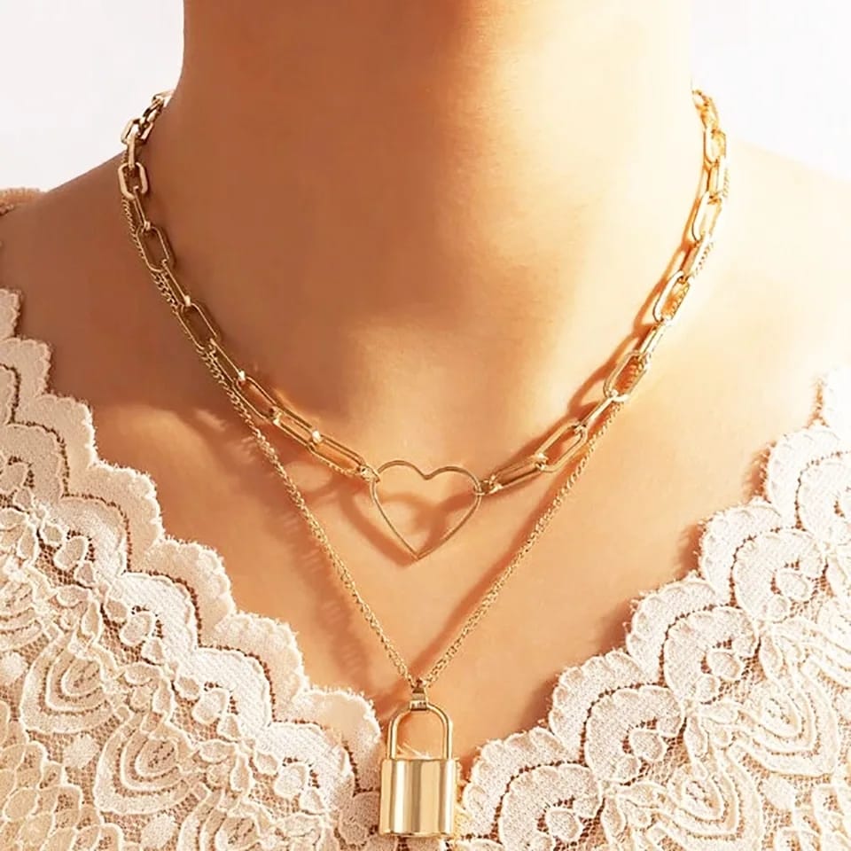 2 Layered Golden Heart Necklace