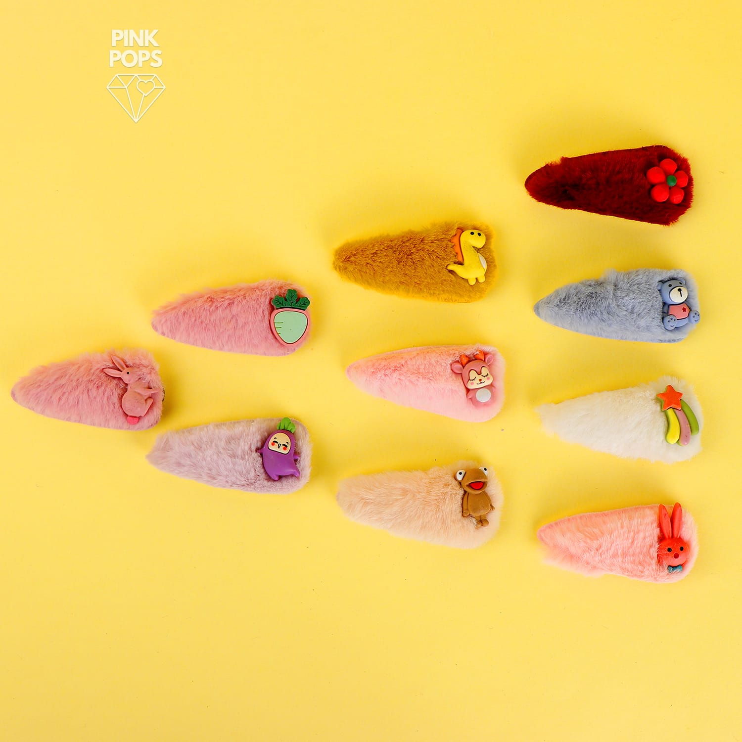 Cute Fluffy Hair Clips pinkpops.pk