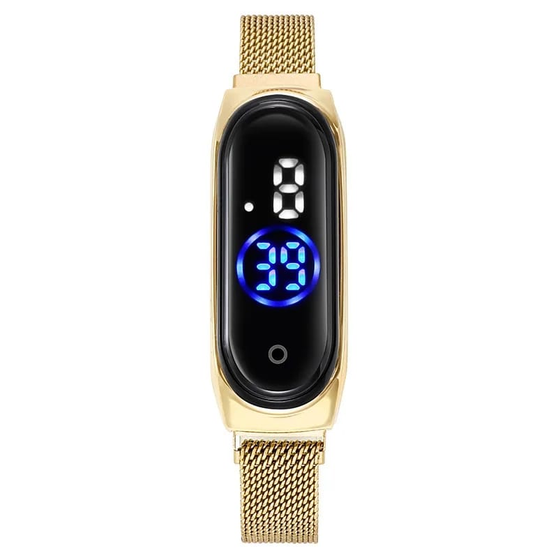 Aesthetic Golden Digital Wrist Watch