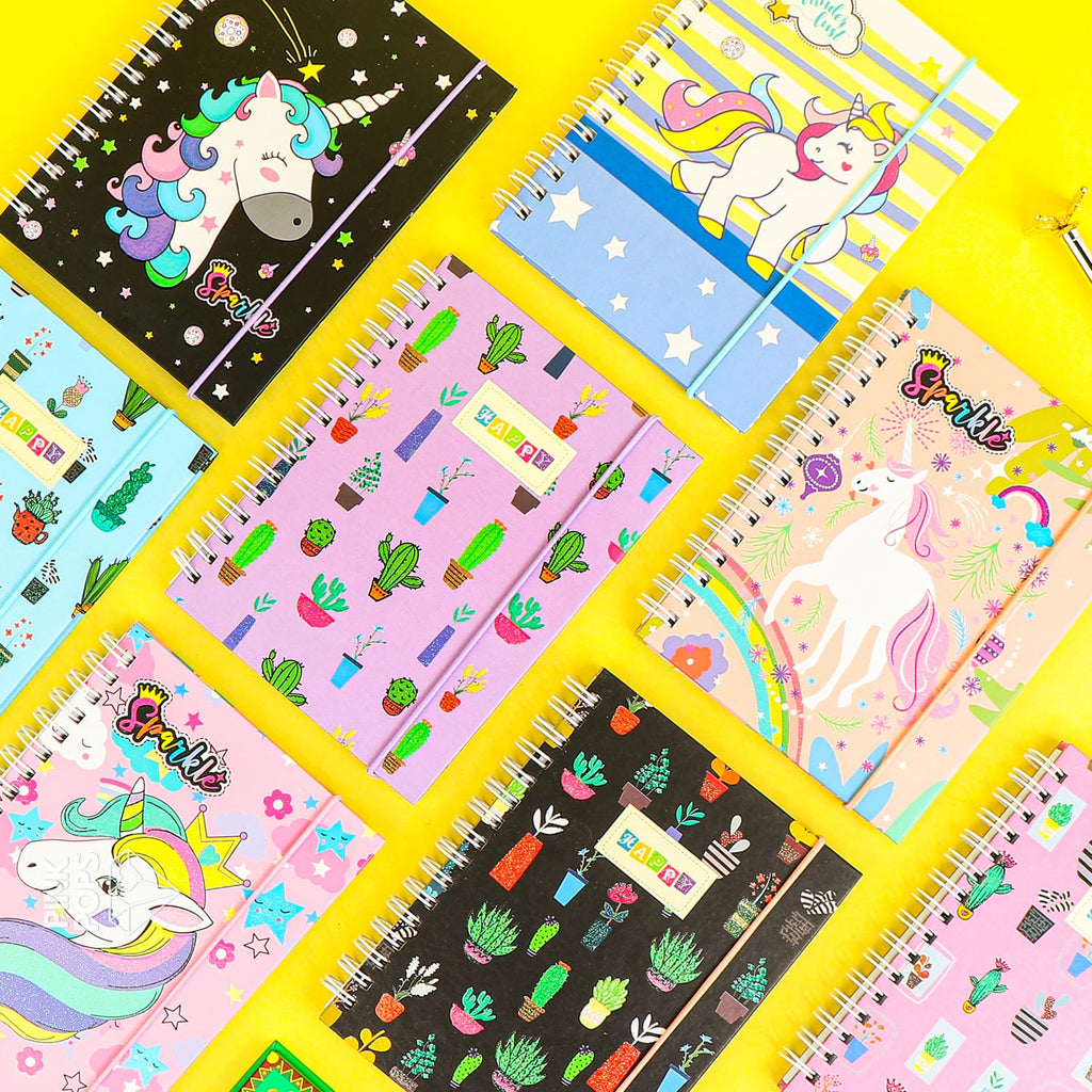 Sparkling Unicorn & Cactus Notebooks