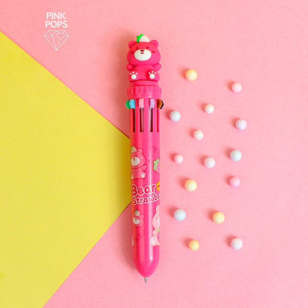 Multicolor Bear Strawberry Pen