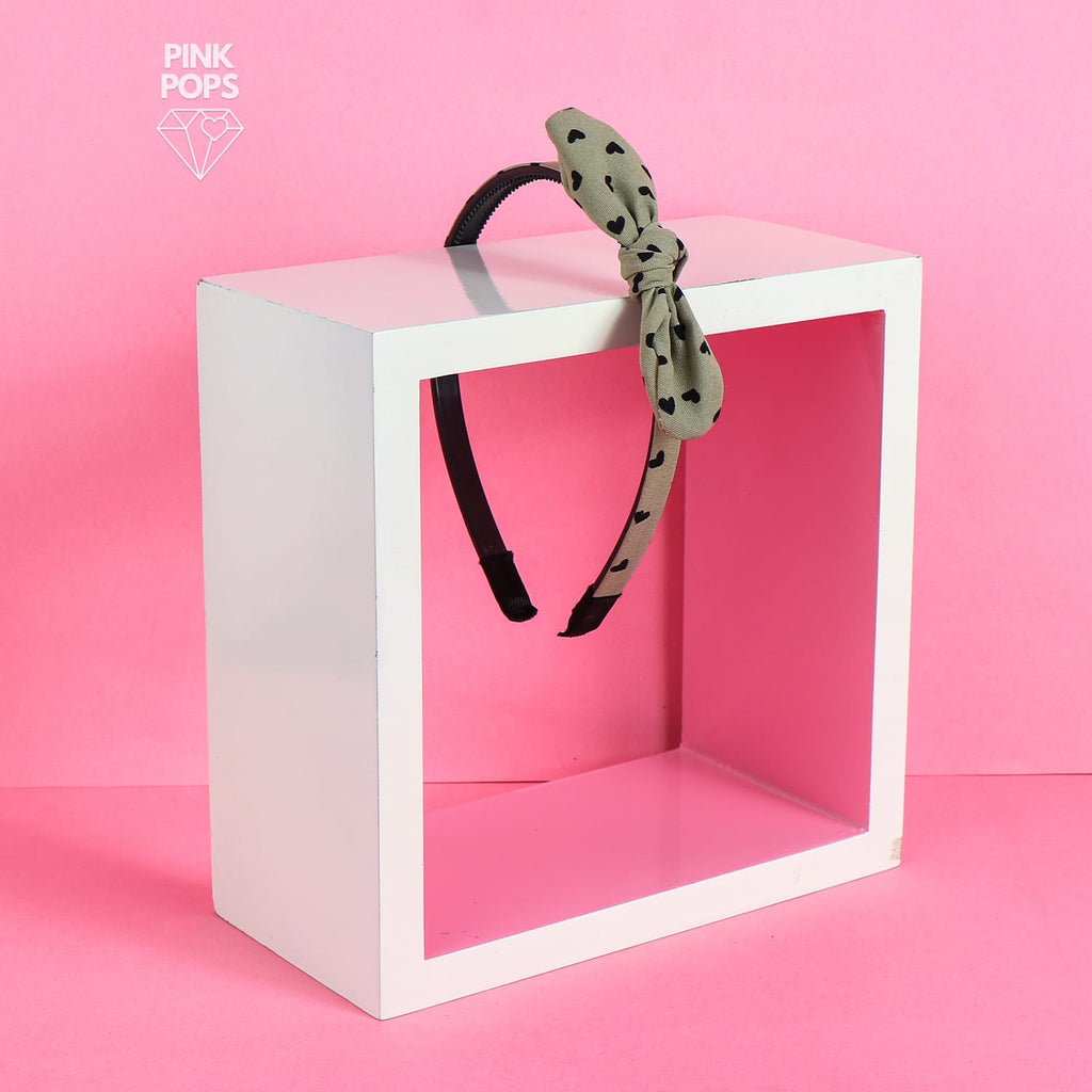Black Hearts Knotted Hairband