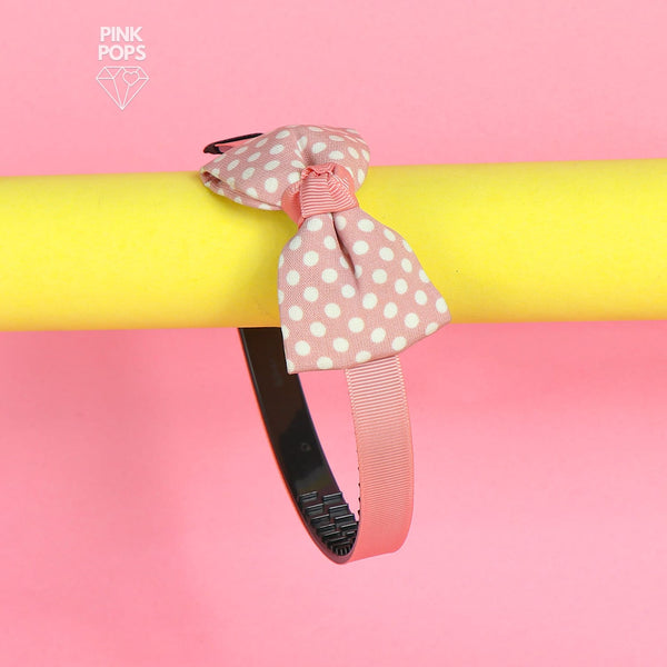 Pink Lined Knotted Biw Hairband