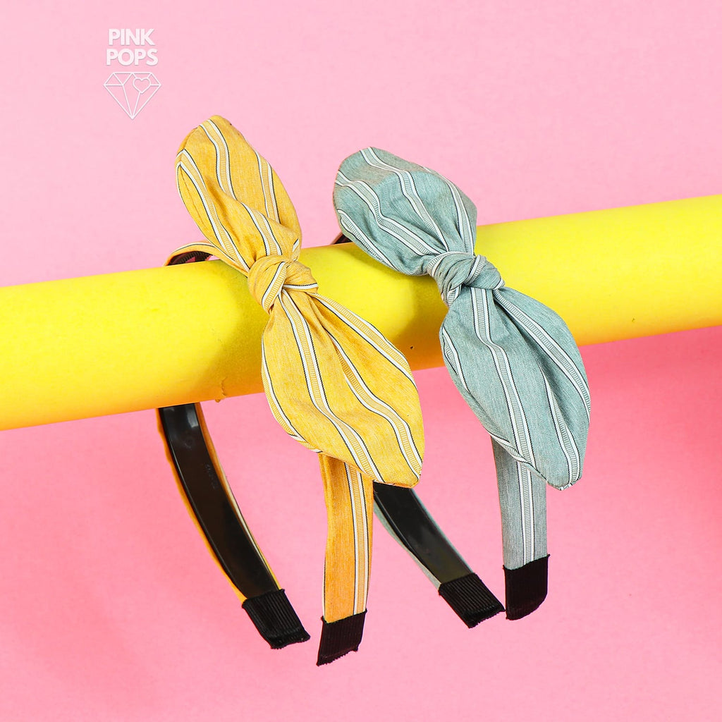 Lined Knotted Bow Hairband