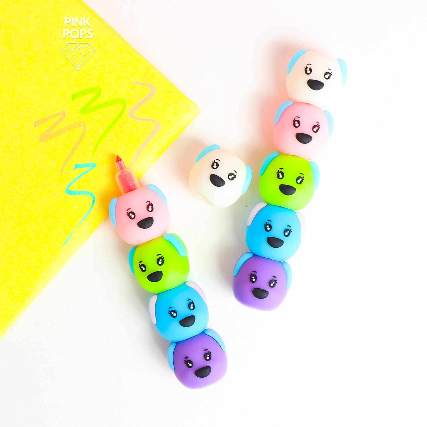 4 in 1 Mini Cartoons Highlighters – pinkpops.pk