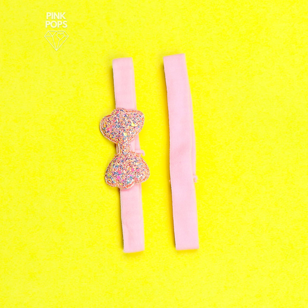 2 in 1 Glittery Bow Headband