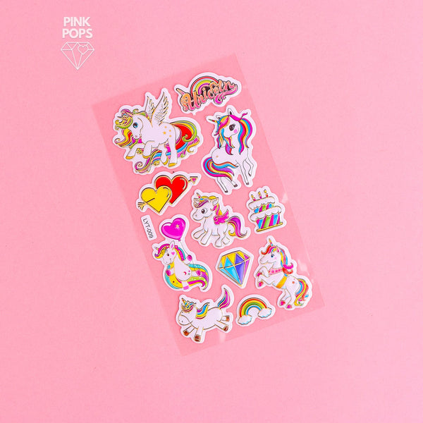 Elegant Unicorn Stickers Sheet