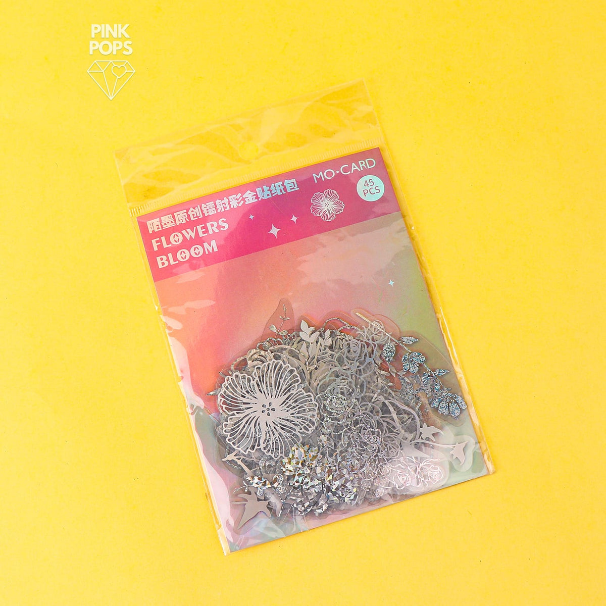 Silver Flowers Stickers Sheet – pinkpops.pk