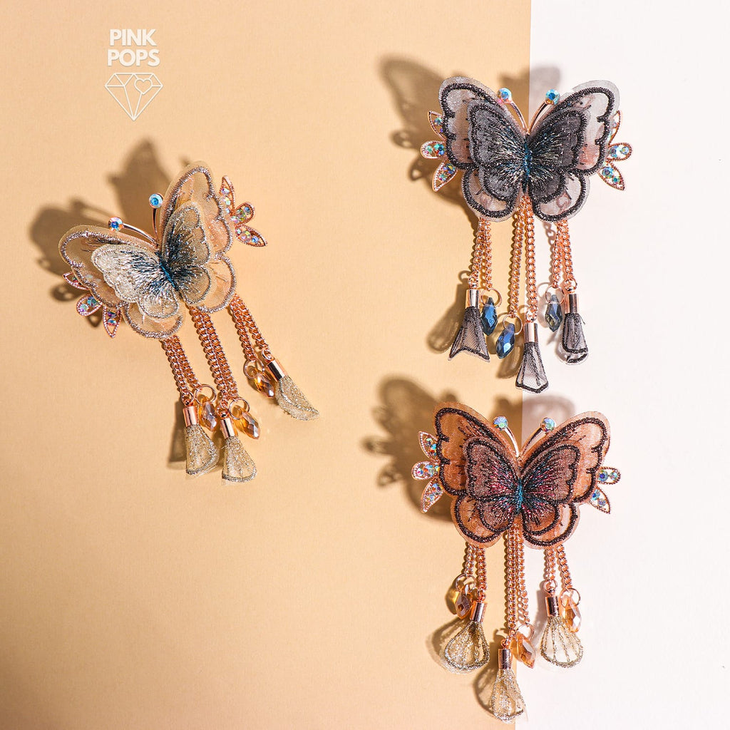 Embroidered & Stones Butterfly Hair Claw