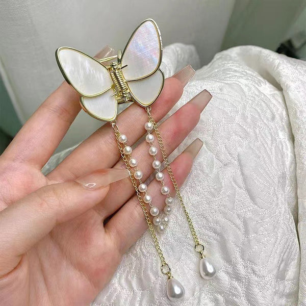 Korean Butterfly Tassel Chain Hair Claw