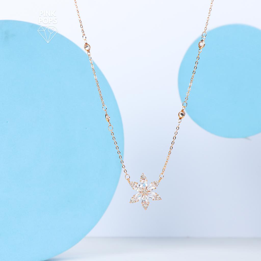 Flower Faux Stone Necklace Chain