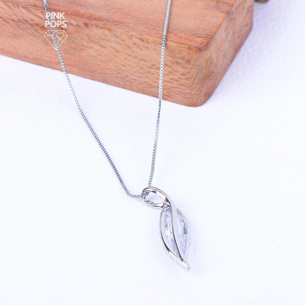 Opal Leaf  Long Chain Necklace