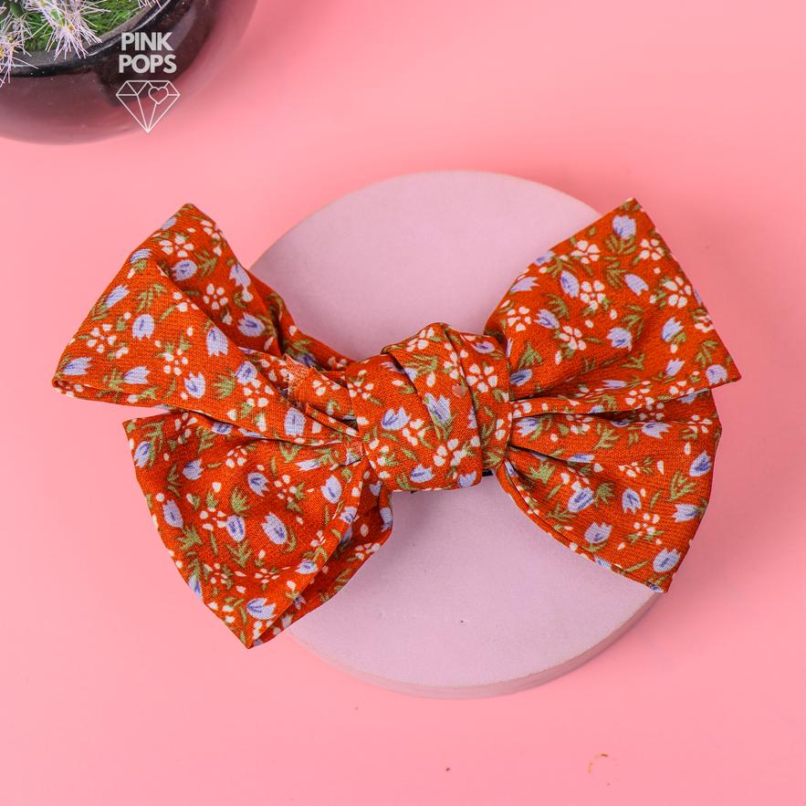 Floral Bow Hair Clip