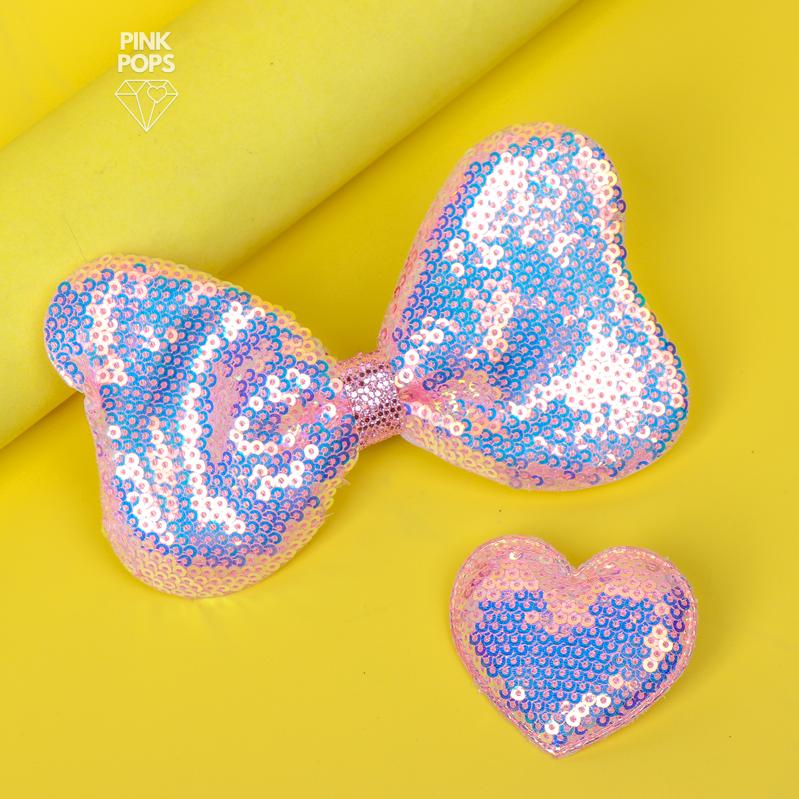 2 in 1 Marvellous Sequin Heart & Bow Clip