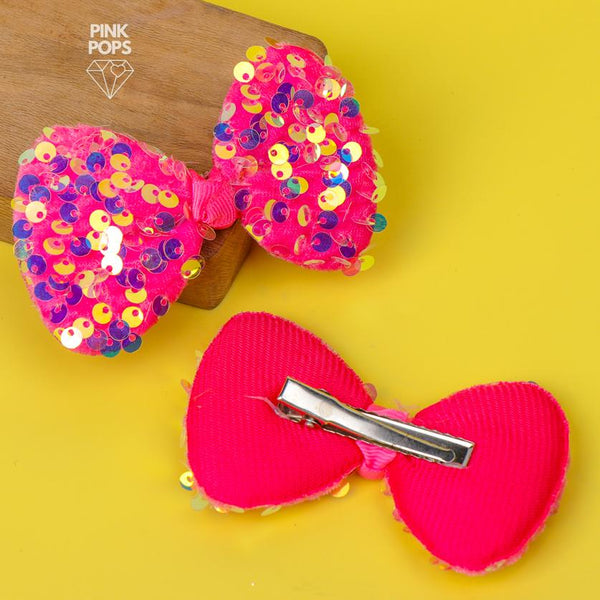 Sequin Filled Bow Hair Clip