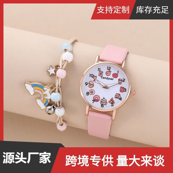 Pink Fruity Watch With Bracelet Set