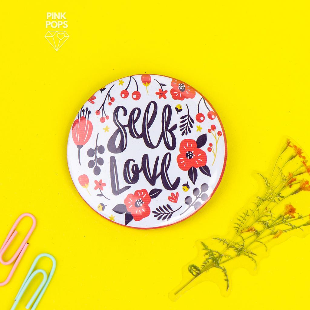 Floral Self Love Acrylic Pins