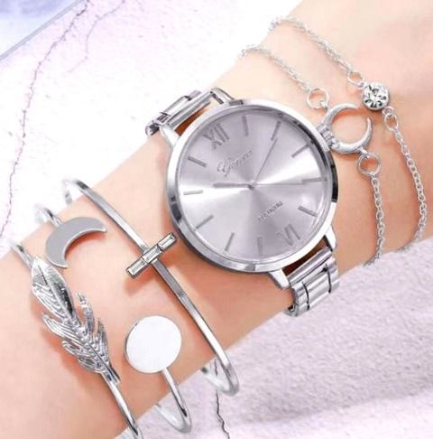 Moon Leafy Exquisite Wrist Watch Set