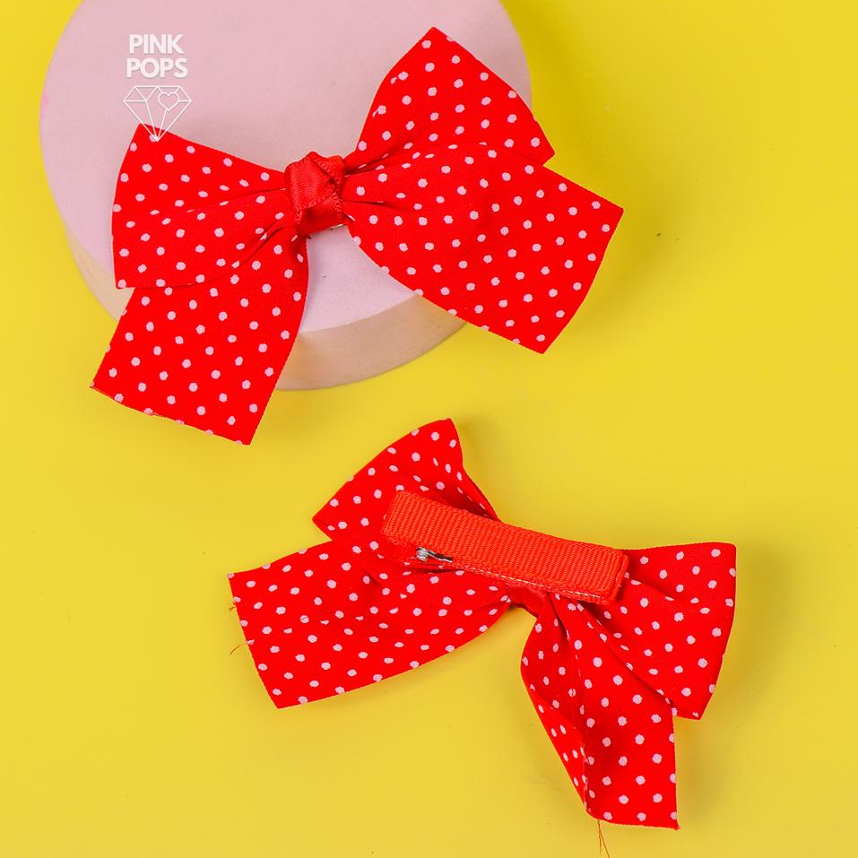 Red Glamorous Bow Hair Clips
