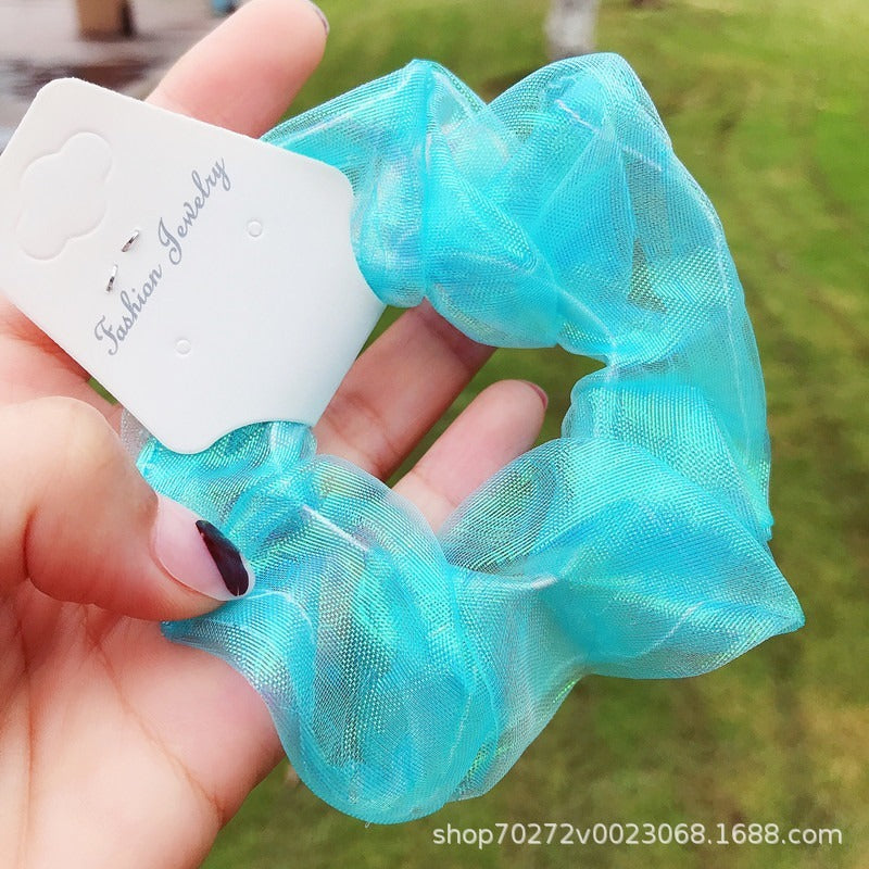 Blue Organza Scrunchie