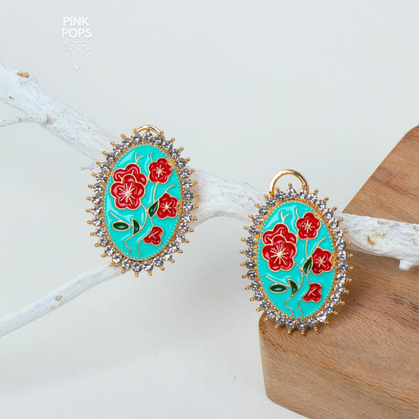 Oval Floral Alluring Earring