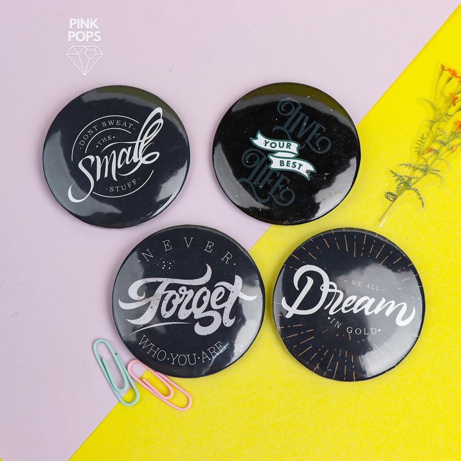 We Are Dream In Gold Black Acrylic Pin