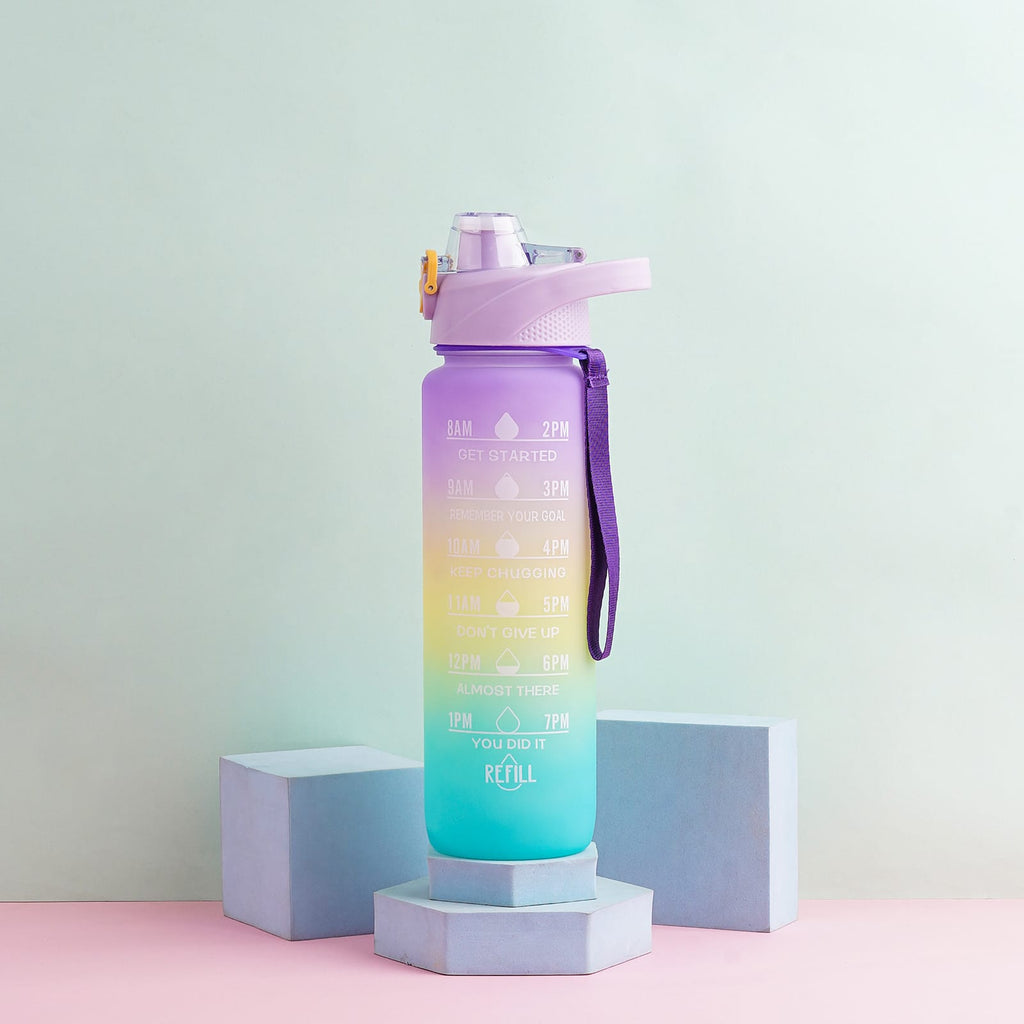 Multi Color Motivational Water Bottle