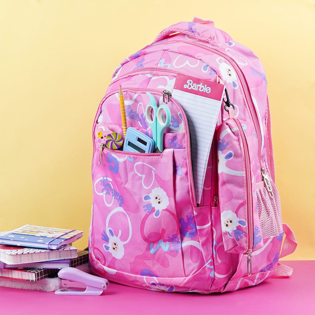 Pink Cute Backpack With Pouch