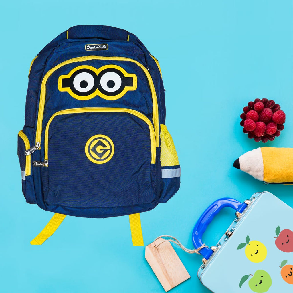 Cute Minions Backpack-Navy Blue